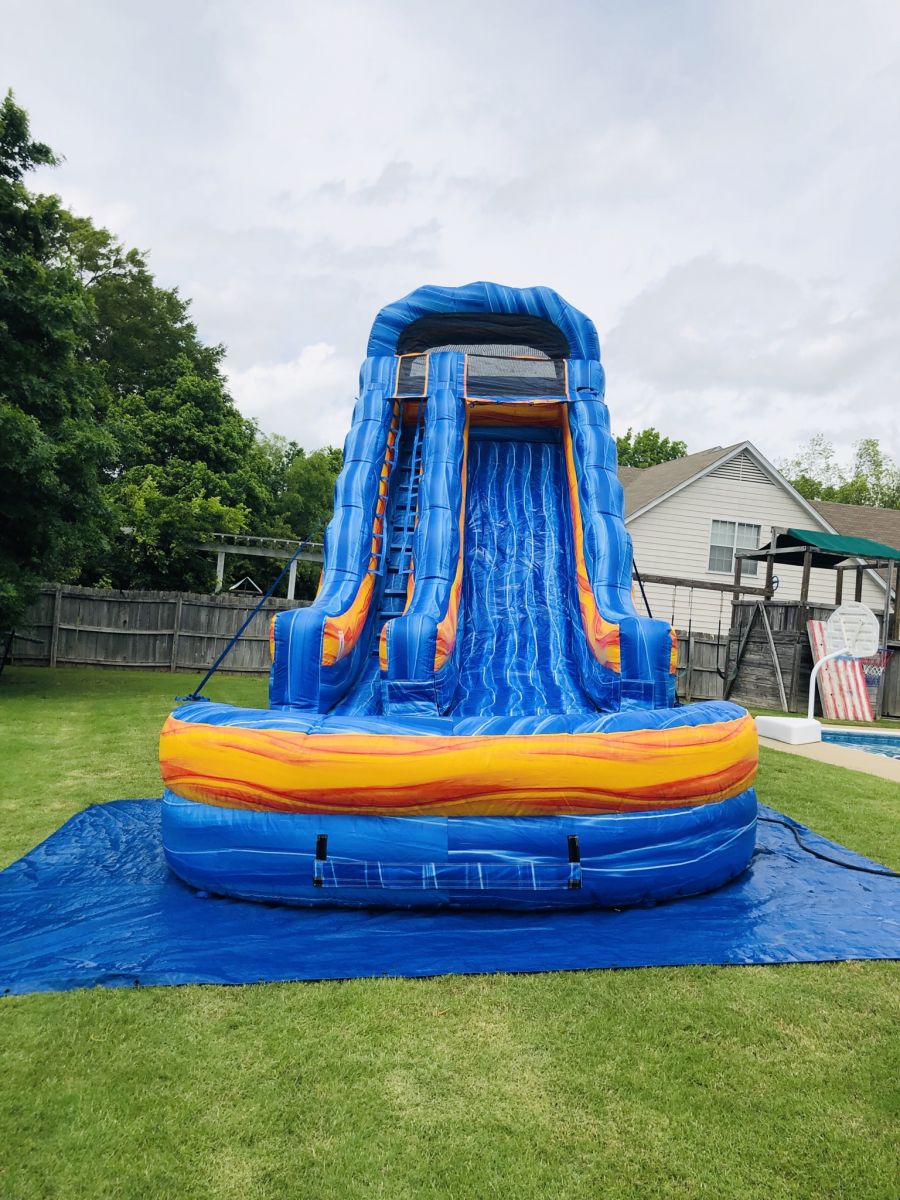 20' Blue Electric Water slide