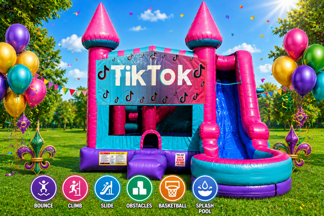 Tik Tok Truck Inflatable Pink Combo 7in1 Tik Tok Truck Inflatable Pink Combo 7in1