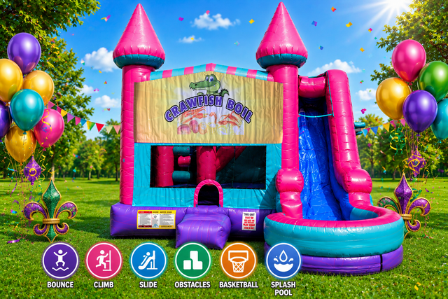 Crawfish Boil Inflatable Pink Combo 7in1 Crawfish Boil Inflatable Pink Combo 7in1