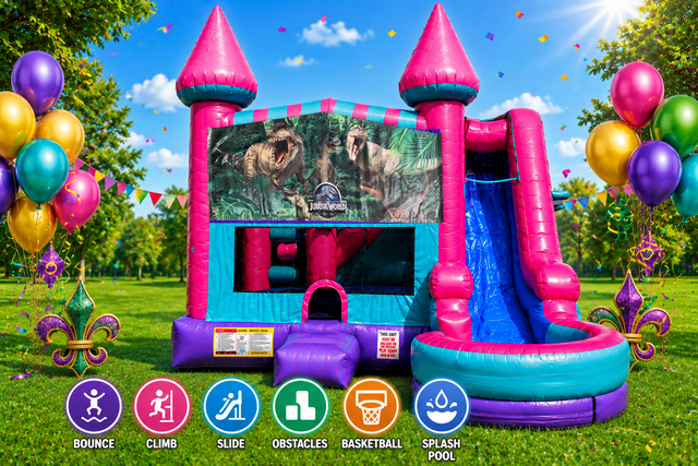 Jurassic Park Inflatable Pink Combo 7in1 Jurassic Park Inflatable Pink Combo 7in1