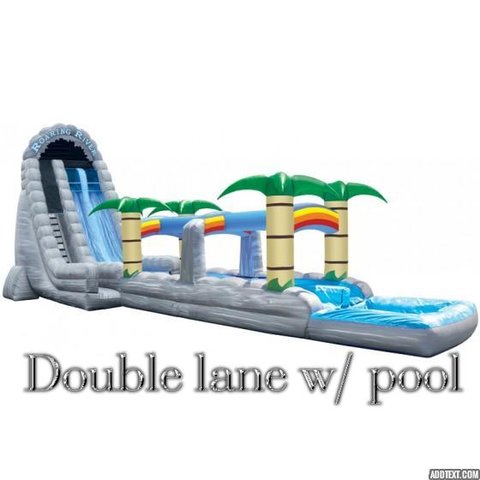 22 Ft. Double Lane Tropical Water Slide with Slip and Slide 