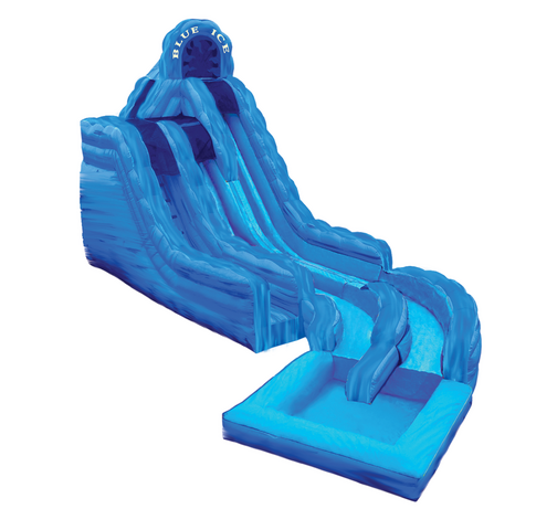 20 Ft Blue Ice curvy Double Lane Water Slide rental 20 Ft Blue Ice curvy Double Lane Water Slide rental