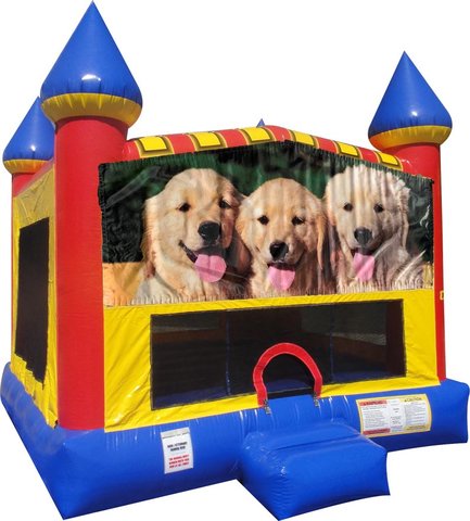 Dogs Inflatable Bounce house with Basketball Goal