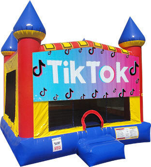 Tik Tok Inflatable bounce house with Basketball Goal