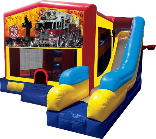 Firemen Fire Truck Inflatable Combo 7in1