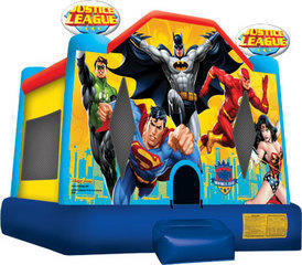 A Justice League Inflatable Bounce House 
