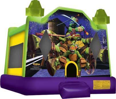 A Ninja turtles inflatable bounce house