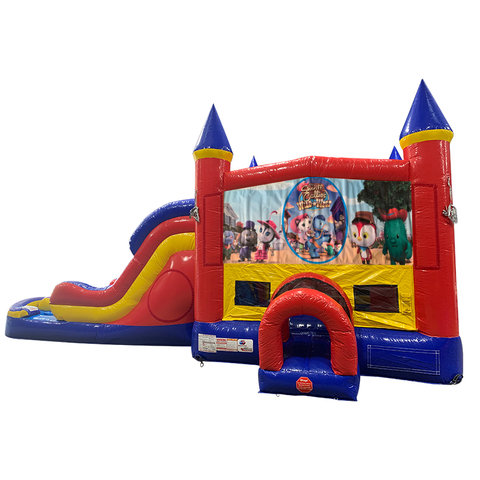 Sheriff Callie Double Lane Water Slide with Bounce House Sheriff Callie Double Lane Water Slide with Bounce House