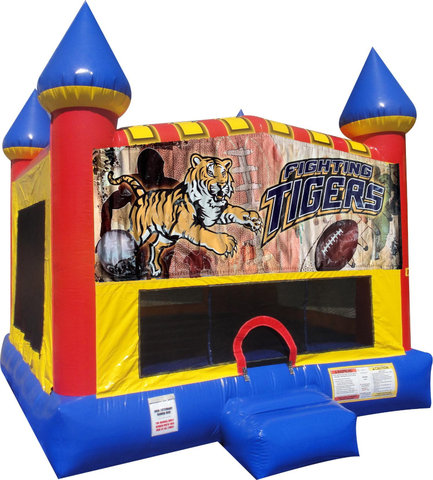 Tigers Inflatable bounce house with Basketball Goal