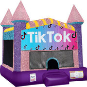 Tik Tok Inflatable bounce house with Basketball Goal Pink