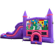 Blues Clues Dream Double Lane Wet/Dry Slide with Bounce House