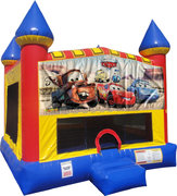 Cars Inflatable bounce house with Basketball Goal