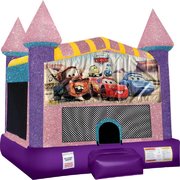 Cars Inflatable bounce house with Basketball Goal Pink
