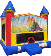 Caticorn Inflatable Bounce house with Basketball Goal