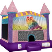 Caticorn Inflatable Bounce house with Basketball Goal Pink
