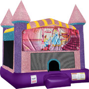 Cinderella Inflatable bounce house with Basketball Goal Pink