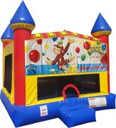 Curious George Inflatable bounce house with Basketball Goal