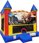 Dinosaurs (2) Inflatable bounce house with Basketball Goal