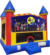 Halloween 2 Inflatable bounce house with Basketball Goal