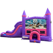 Ice Age Dream Double Lane Wet/Dry Slide with Bounce House