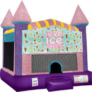 Ice Cream Inflatable bounce house with Basketball Goal Pink