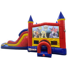 Transformers Double Lane Water Slide with Bounce House