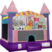 Lady and the Tramp Inflatable bounce house with Basketball Goal Pink