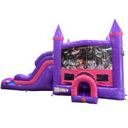 Monster Truck 2 Dream Double Lane Wet/Dry Slide with Bounce House 