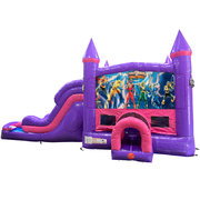 Power Rangers Dream Double Lane Wet/Dry Slide with Bounce House