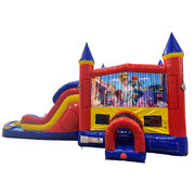 Shimmer and Shine Double Lane Water Slide with Bounce House