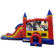 Space Kids Double Lane Water Slide with Bounce House