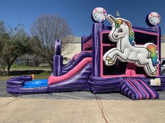 1-Unicorn 3 in 1 dry combo Bounce House rental New Orleans