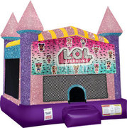 LOL bounce house with Basketball Goal Pink