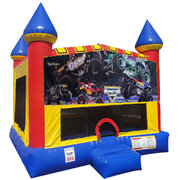 Monster Truck (2) Inflatable bounce house with Basketball Goal