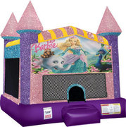 Barbie Inflatable bounce house with Basketball Goal Pink