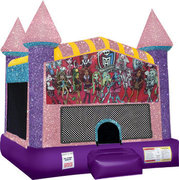 Monster High bounce house with Basketball Goal Pink