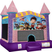 Paw Patrol bounce house with Basketball Goal Pink