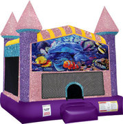 Under the Sea Bounce house with Basketball Goal(pink)