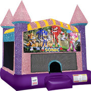 Sonic Bounce house with Basketball Goal (pink)