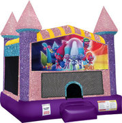 Trolls Inflatable Bounce house with Basketball Goal Pink