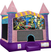 Ninja Turtles Inflatable Bounce house with Basketball Goal Pink