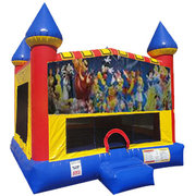 World of Disney Inflatable bounce house with Basketball Goal