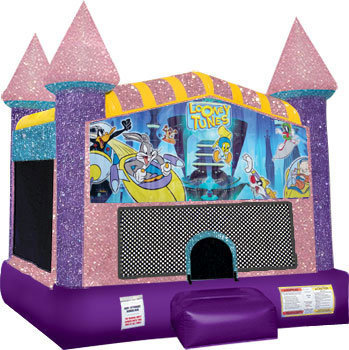Looney Tunes Inflatable bounce house with Basketball Goal Pink