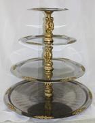 4 Tier Serving Tray-Gold Trim 4 Tier Serving Tray-Gold Trim