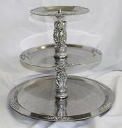 3 Tier Serving Tray-Silver Trim 3 Tier Serving Tray-Silver Trim