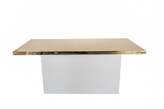 WHITE BASE & GOLD TOP ACRYLIC TABLE 