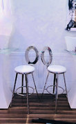 SILVER & WHITE FANCY BARSTOOLS 
