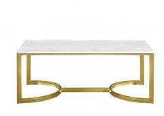 GOLD RECTANGLE MARLE TOP COFFEE TABLE