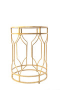 GEOMETRIC GOLD END TABLES 