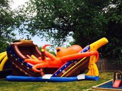 Octopus monster attack pirate ship slide Octopus monster attack pirate ship slide